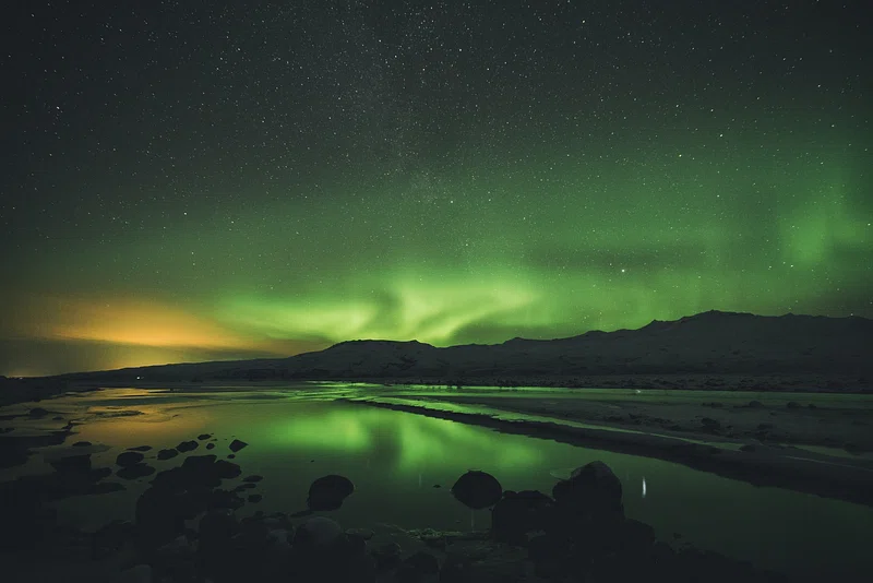 Reykjavik Iceland Aurora Lit Celebration