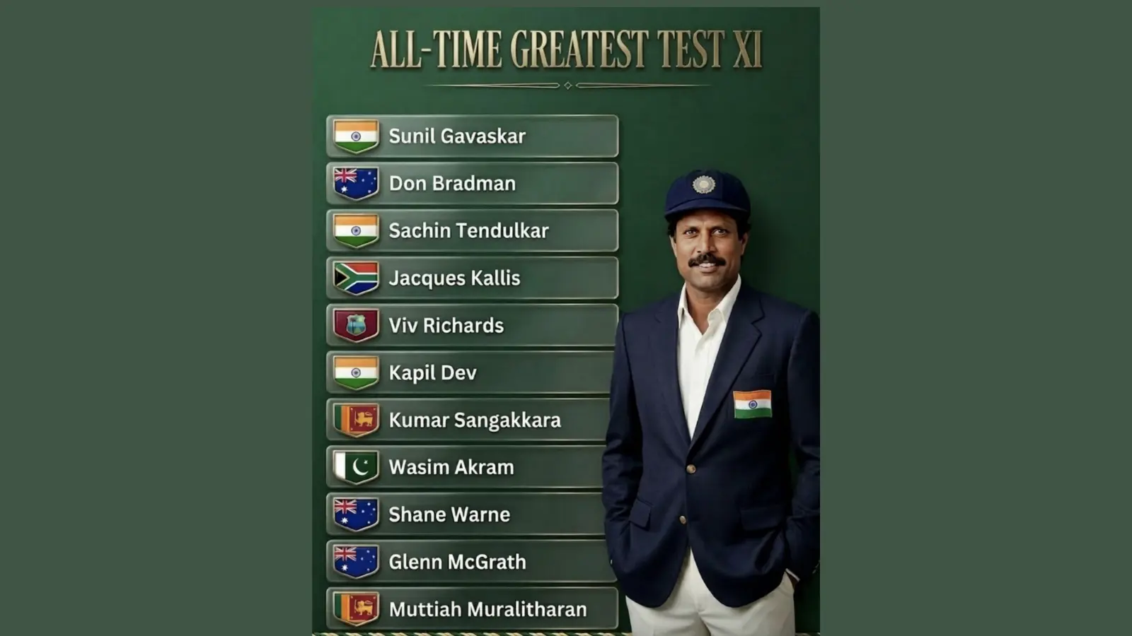 Fans Clash Over All-Time Greatest Test XI as Sachin Tendulkar Trends Again
