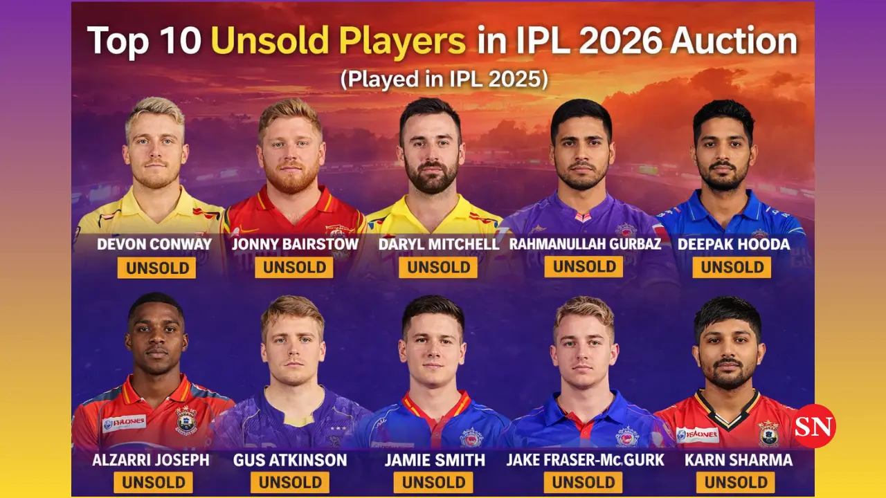 Top 10 Unsold Players in IPL 2026 Auction (Played in IPL 2025)